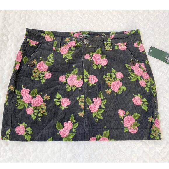 Wild Fable Black Floral High-Rise Cord Mini Skirt - 12 NWT - Picture 3 of 14